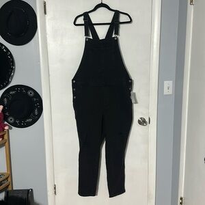 Old Navy Distressed Denim Overalls Black Size 16 NWT